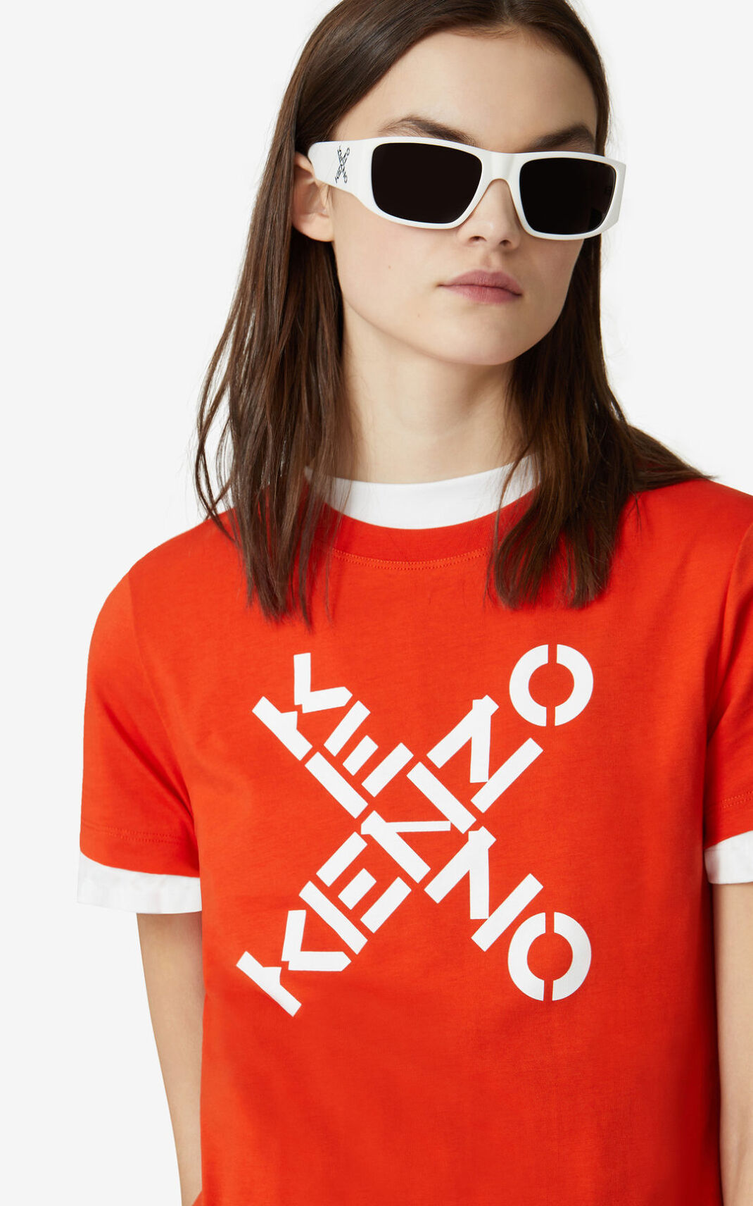 Kenzo Sport Big X T-shirts Dame - Dyb Orange DK-859825